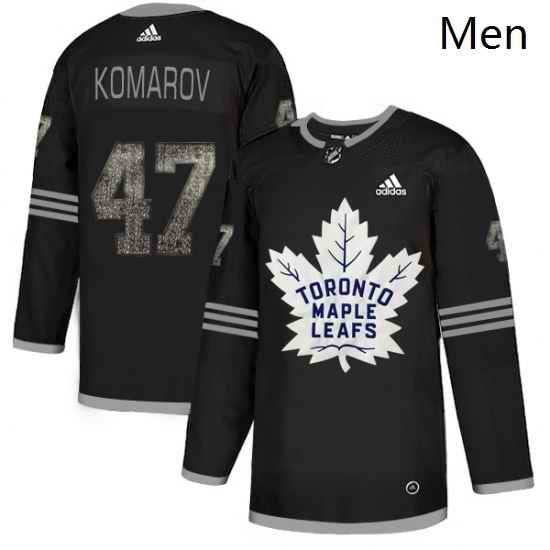 Mens Adidas Toronto Maple Leafs 47 Leo Komarov Black Authentic Classic Stitched NHL Jersey